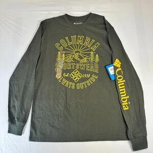 Columbia Sportswear Graphic Long Sleeved Tee in Green - Size L
